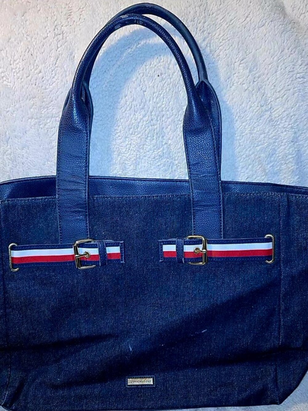 Tommy Hilfiger Vintage-style Denim Tote Bag